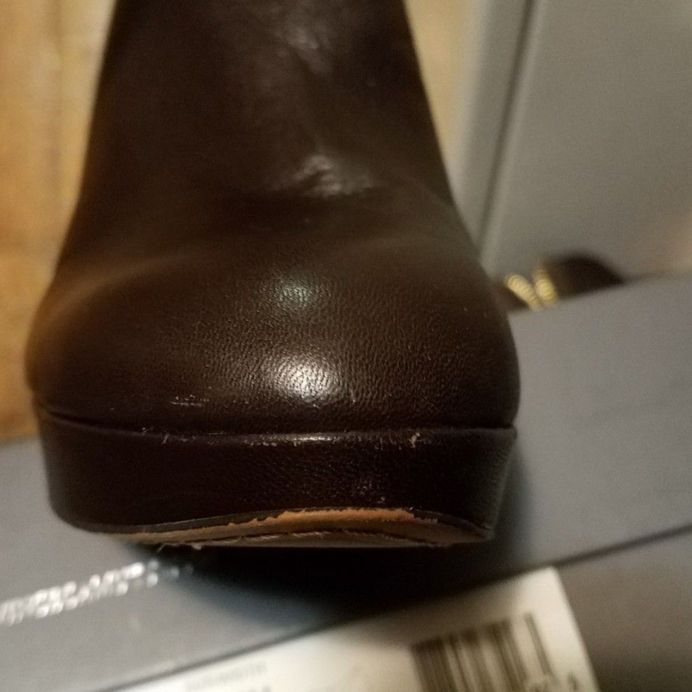 Vince Camuto Womens Brown Leather Platform Bootie - Picture 7 of 8